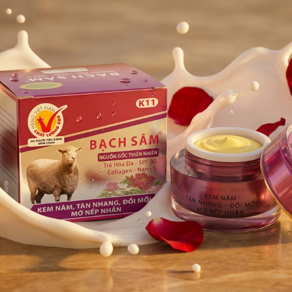 Kem Bạch Sâm K11 (Tím) Dưỡng Trắng Da Mờ Thâm Nám Tàn Nhang - Kem Dưỡng Phục Hồi Chống Nhăn 30g
