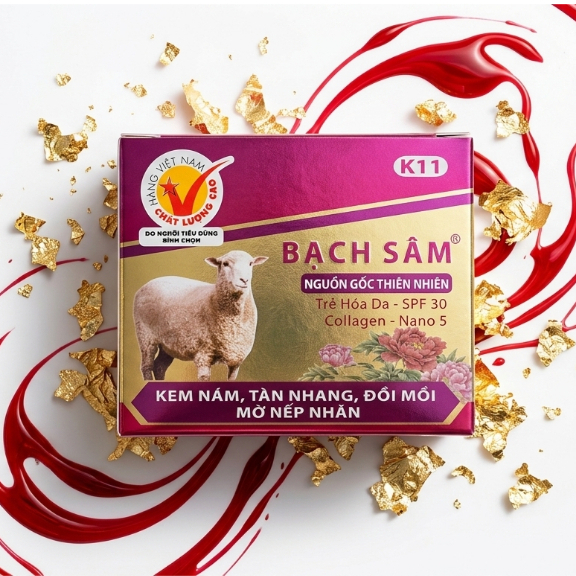 Kem Bạch Sâm K11 (Tím) Dưỡng Trắng Da Mờ Thâm Nám Tàn Nhang - Kem Dưỡng Phục Hồi Chống Nhăn 30g