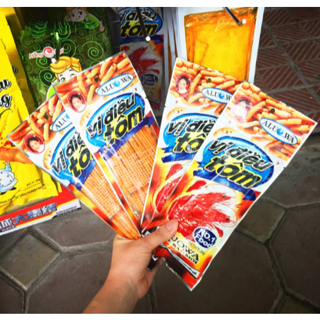 Snack Tăm Cay Tôm Điều Vị, Tăm Cay Đỏ  Alouwa Cay Tê Hấp Dẫn - Đồ Ăn Vặt