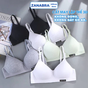 Áo ngực nữ không gọng cotton mềm mại thoáng khí, Áo lót nữ mút mỏng nâng ngực tự nhiên ZANABRA A554