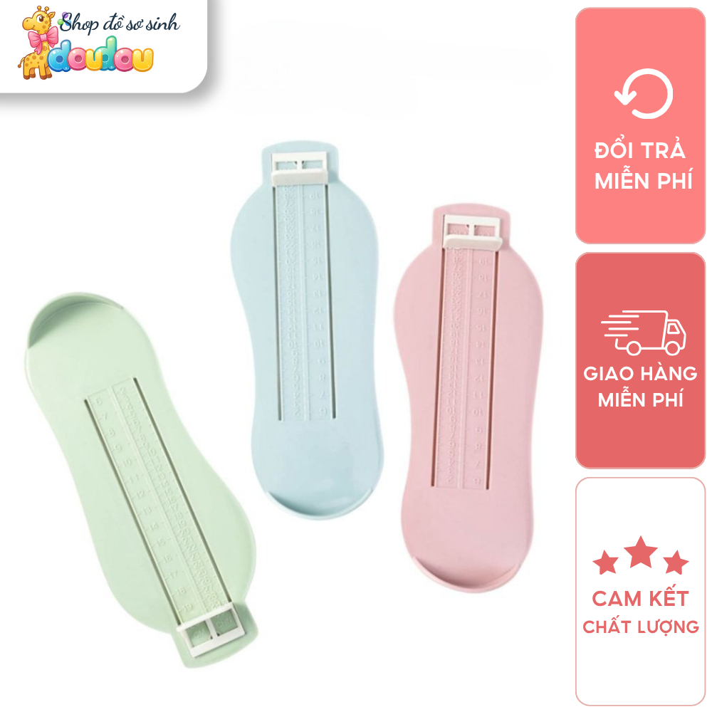 Thước Đo Bàn Chân Cho Bé Chọn Size Giày Dép Chuẩn Chính Xác Tiện Lợi Cao Cấp DouDou A18