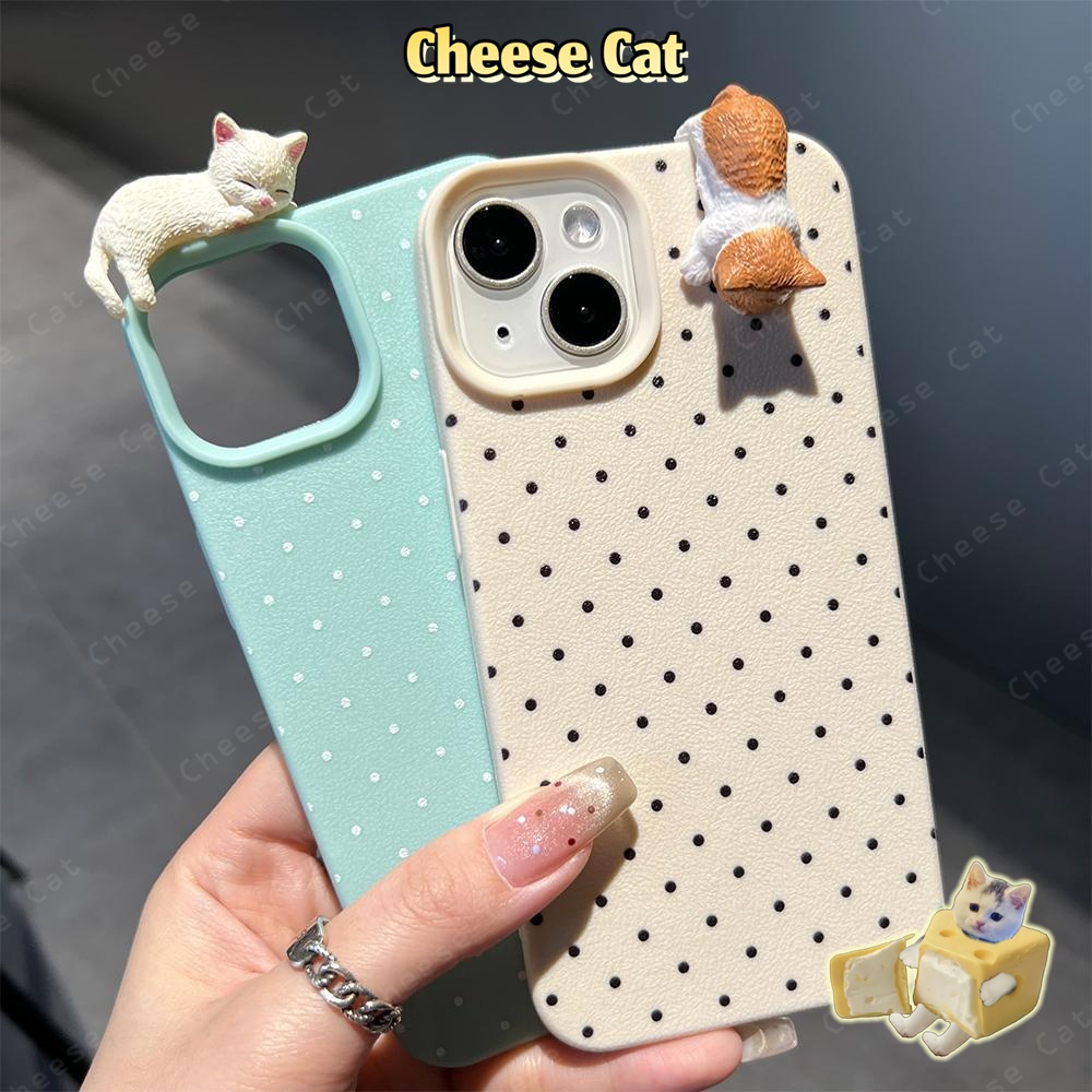 con mèo nằm trên vỏ điện thoại Ốp lưng iPhone dễ thương cho iPhone 16 17 15 14 13 12 11 Pro Max XR Xs Max 7 Plus
