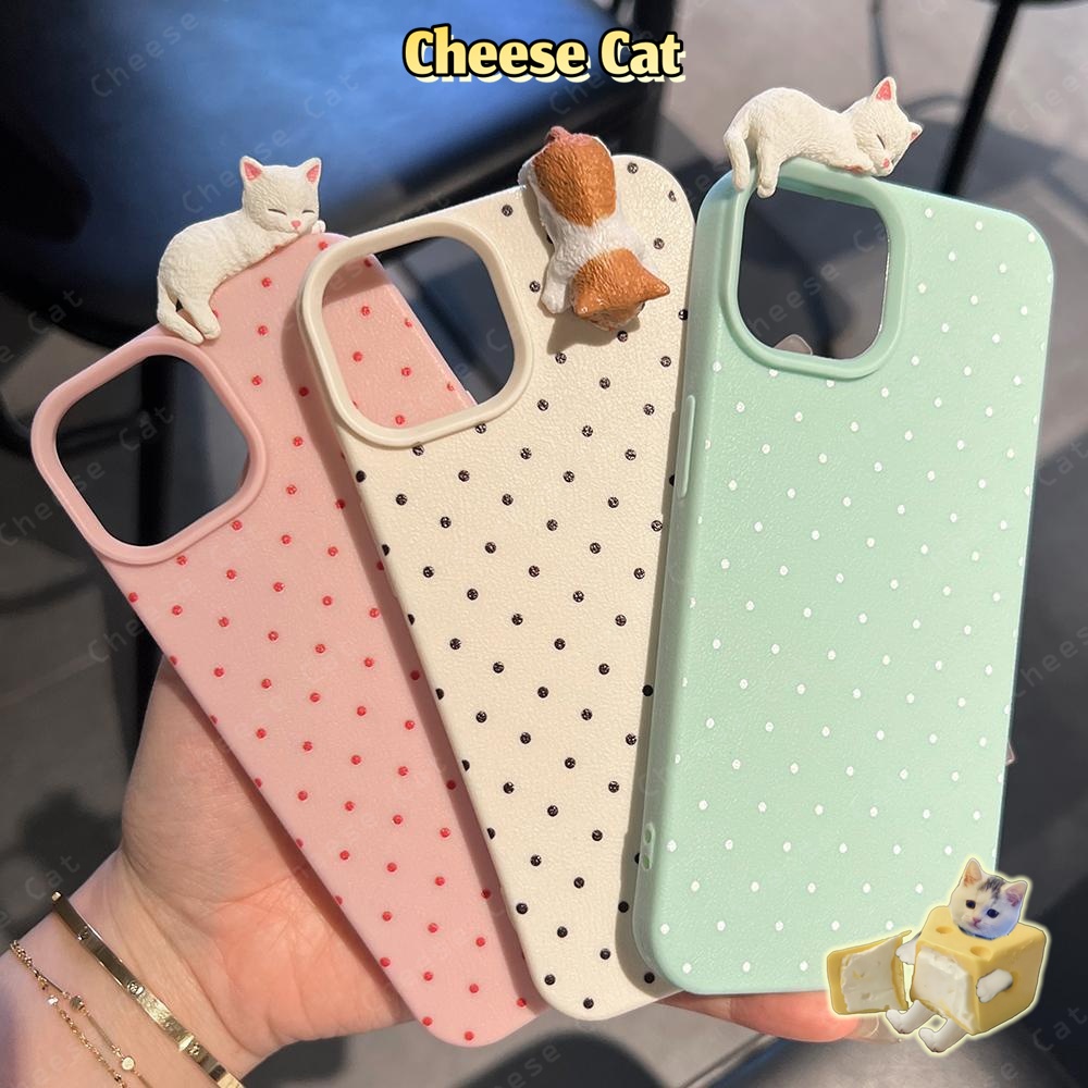 con mèo nằm trên vỏ điện thoại Ốp lưng iPhone dễ thương cho iPhone 16 17 15 14 13 12 11 Pro Max XR Xs Max 7 Plus