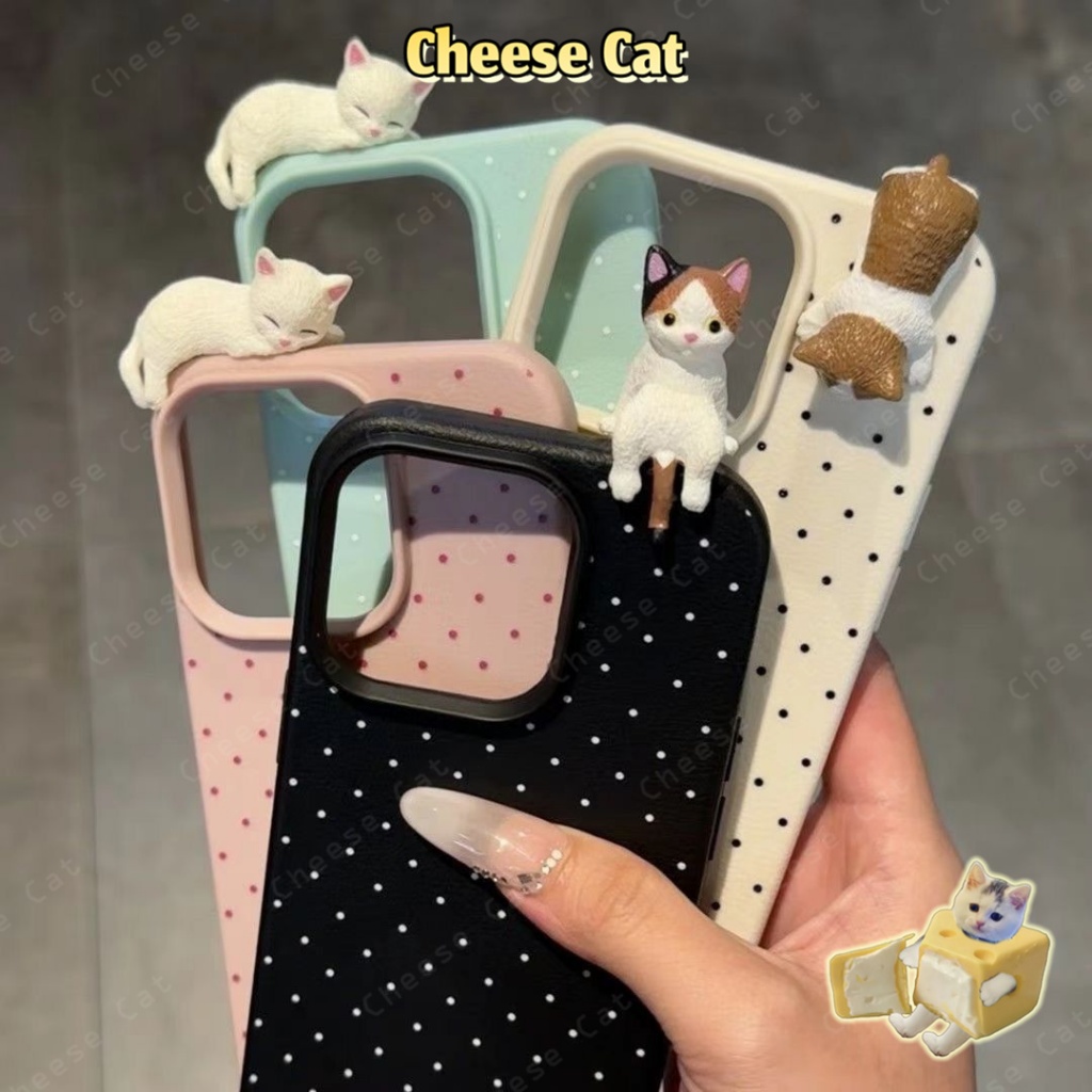 con mèo nằm trên vỏ điện thoại Ốp lưng iPhone dễ thương cho iPhone 16 17 15 14 13 12 11 Pro Max XR Xs Max 7 Plus