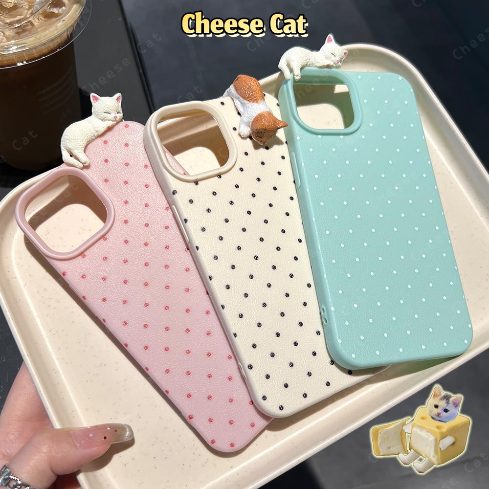 con mèo nằm trên vỏ điện thoại Ốp lưng iPhone dễ thương cho iPhone 16 17 15 14 13 12 11 Pro Max XR Xs Max 7 Plus
