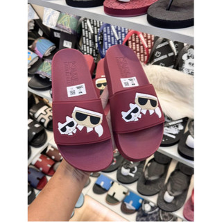 Dép Nam KarrL Phong Cách Trẻ Logo Ông Già _Quai Cao Su Đỏ Đen 2 Màu Hợp Thời Trang Đủ Size 37-43.