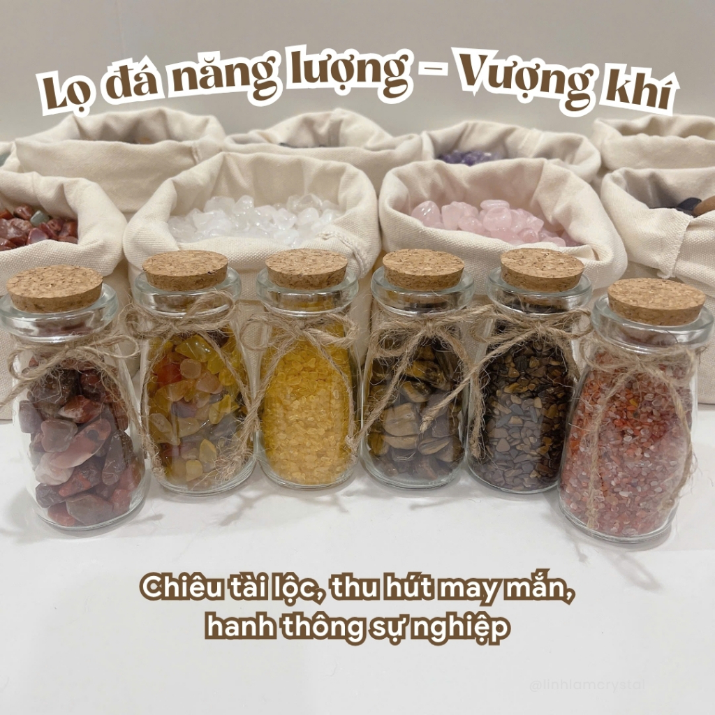 Lọ đá thạch anh chiêu tài lộc, thu hút may mắn, hanh thông sự nghiệp - Lọ đá vượng khí cao 100ml