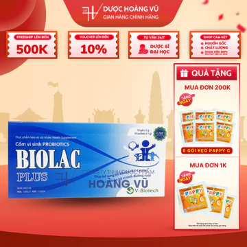 [3 LỢI KHUẨN KẾT HỢP LYSINE ] Cốm Vi Sinh BIOLAC PLUS Bổ Sung Lợi Khuẩn Hỗ trợ Cân Bằng Hệ Vi Sinh