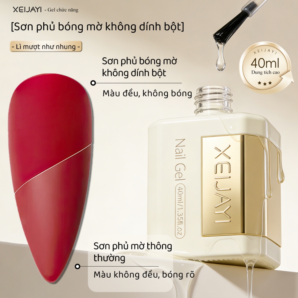 XEIJAYI 40ml Sơn phủ mờ kiểu Nga mới, bền lâu, thích hợp sử dụng trong salon làm móng.
