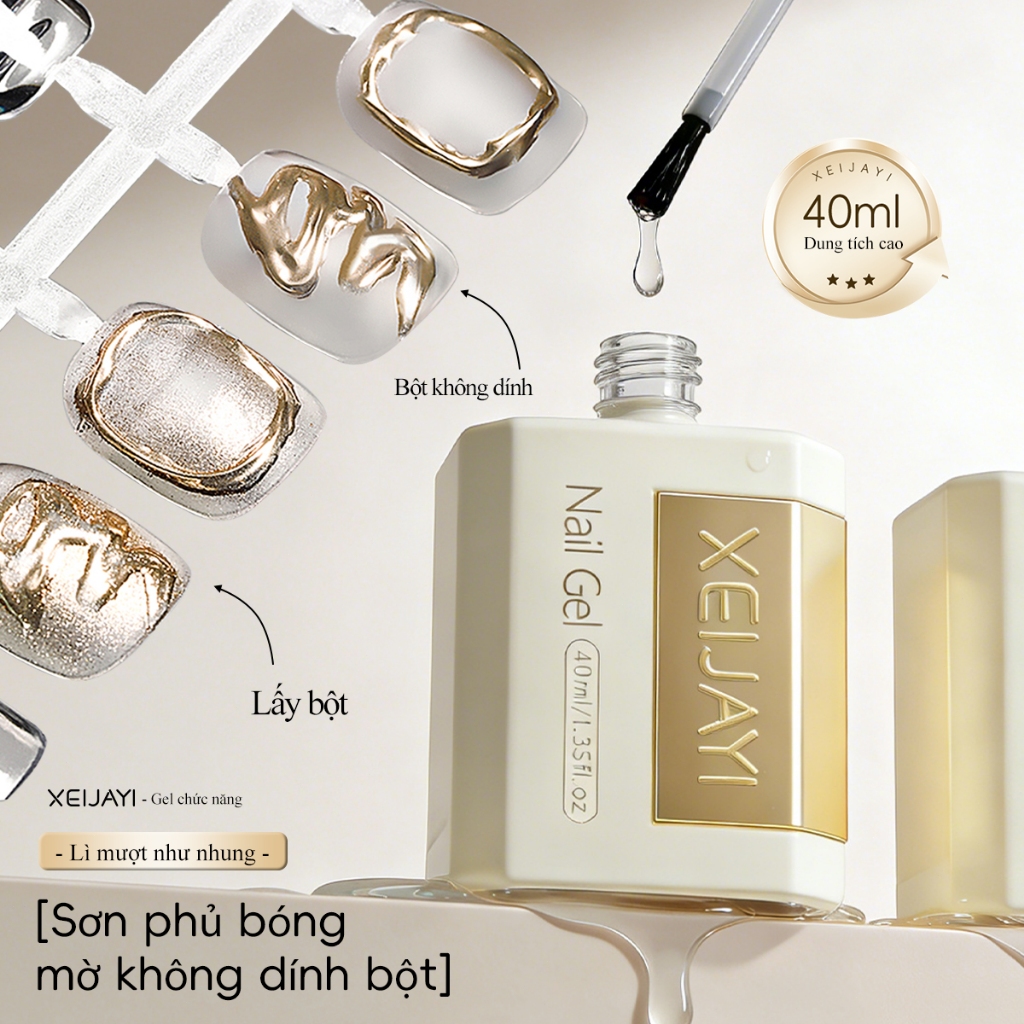 XEIJAYI 40ml Sơn phủ mờ kiểu Nga mới, bền lâu, thích hợp sử dụng trong salon làm móng.