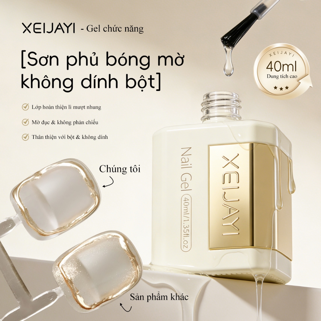 XEIJAYI 40ml Sơn phủ mờ kiểu Nga mới, bền lâu, thích hợp sử dụng trong salon làm móng.
