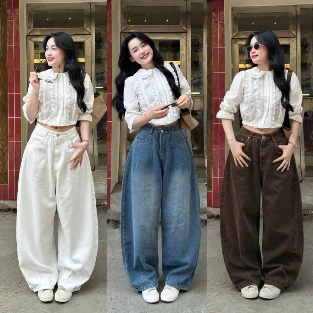Quần Jeans Ống Cong Hottrend Phom Unisex Joolate _Quần jeans ống cong form rộng nam nữ phong cách bom màu wash retro