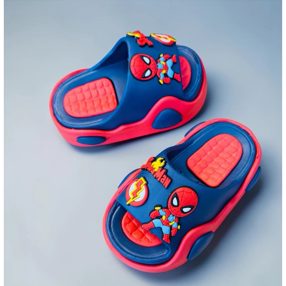Dép bánh mì thời trang hình siêu nhân nhện cho bé trai đế dày nhẹ mềm êm chân