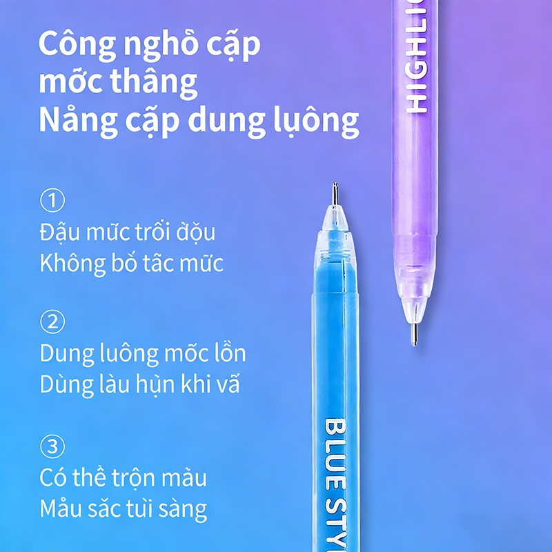 Bút viết sổ tay 9 chiếc Nhiều màu，Bút Vẽ Ngòi 0.5mm Màu Sắc Tươi Sáng Dùng Để Trang Trí Sổ Tay