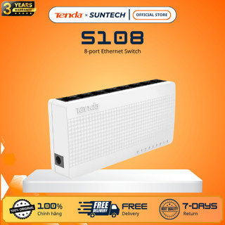 Switch Chia Mạng 8 Cổng Tenda S108 - Tốc Độ 10/100Mbps, Thiết Kế Nano Siêu Gọn, Cắm Là Chạy, Bảo Hành 3 Năm