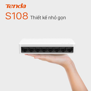 Switch Chia Mạng 8 Cổng Tenda S108 - Tốc Độ 10/100Mbps, Thiết Kế Nano Siêu Gọn, Cắm Là Chạy, Bảo Hành 3 Năm