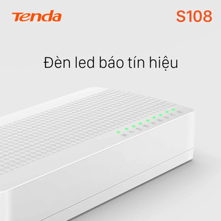 Switch Chia Mạng 8 Cổng Tenda S108 - Tốc Độ 10/100Mbps, Thiết Kế Nano Siêu Gọn, Cắm Là Chạy, Bảo Hành 3 Năm
