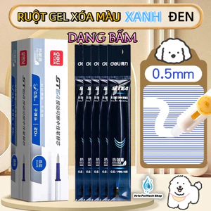 Ruột gel xóa được 0.5mm cho bút gel bấm – Túi 20 ruột, chuyên dùng cho bút gel bấm Deli