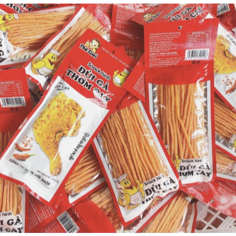 Snack Que Cay Đùi Gà Thế Giai, Snack Giòn Cay Thơm Ngon - Đồ Ăn Vặt Tuổi Thơ