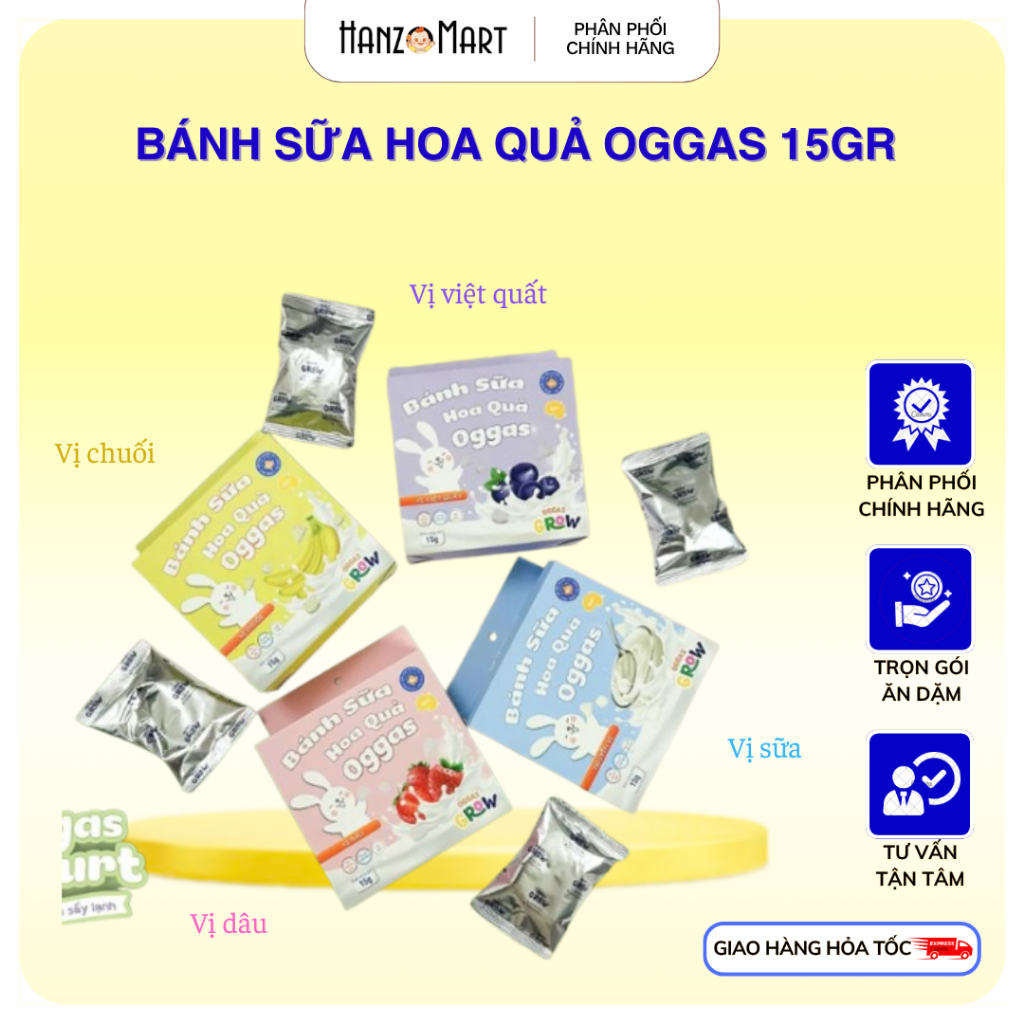 Bánh sữa hoa quả Oggas cho bé 15g