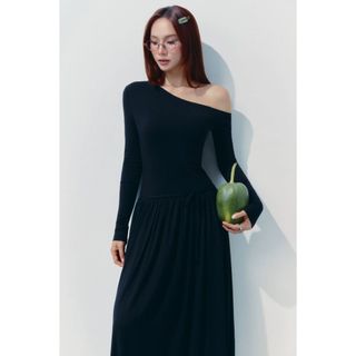 [NEW4] Đầm Dài Velour Muse Black, Chất Vải Thun Visco Thoải Mái, WDD095, SOME HOW STORE