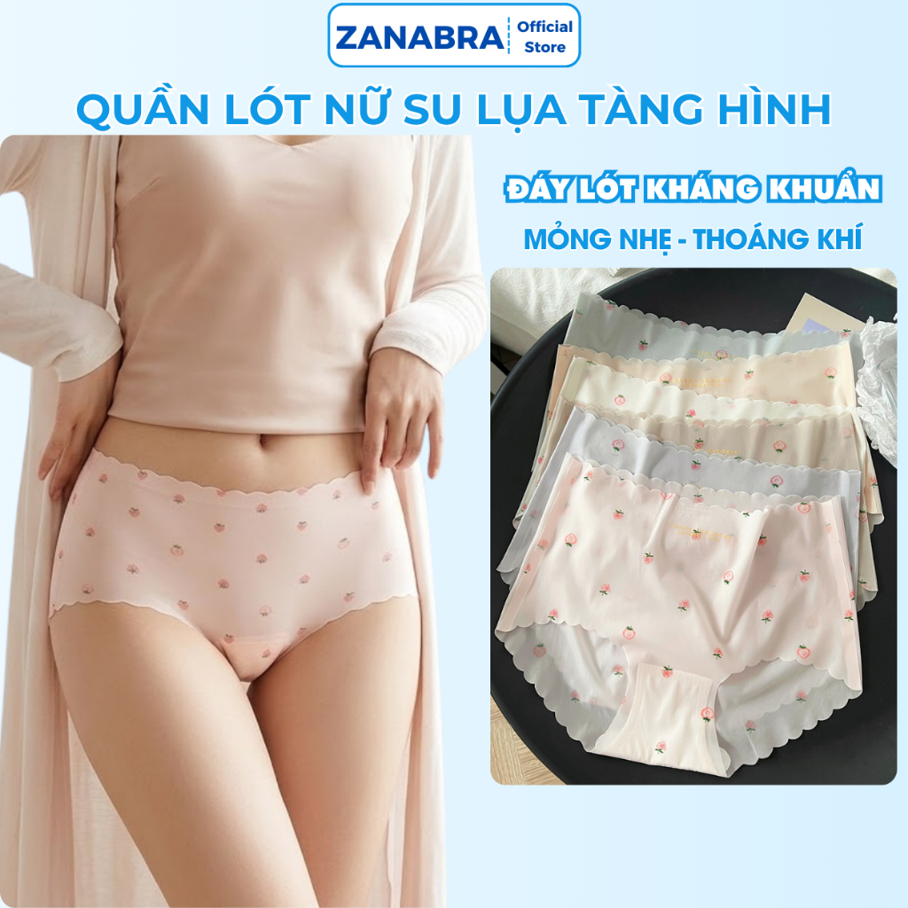 Quần lót nữ tàng hình ôm dáng không lộ viền, Quần chip nữ su đáy dán chắc chắn 2 lớp kháng khuẩn ZANABRA L1027