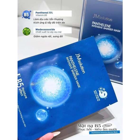 Mặt Nạ JM Solution Panthelene Intensive Barrier B5 Dưỡng Ẩm Chuyên Sâu #Xanh Dương ( hộp 5 miếng)-ThyLee