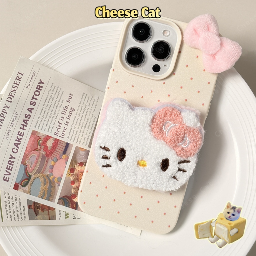 điểm dễ thương đơn giản Búp bê Kitty sang trọng Ốp lưng iPhone cho iPhone 13 14 12 11 16 17 15 Pro Max XR Xs Max 7 Plus