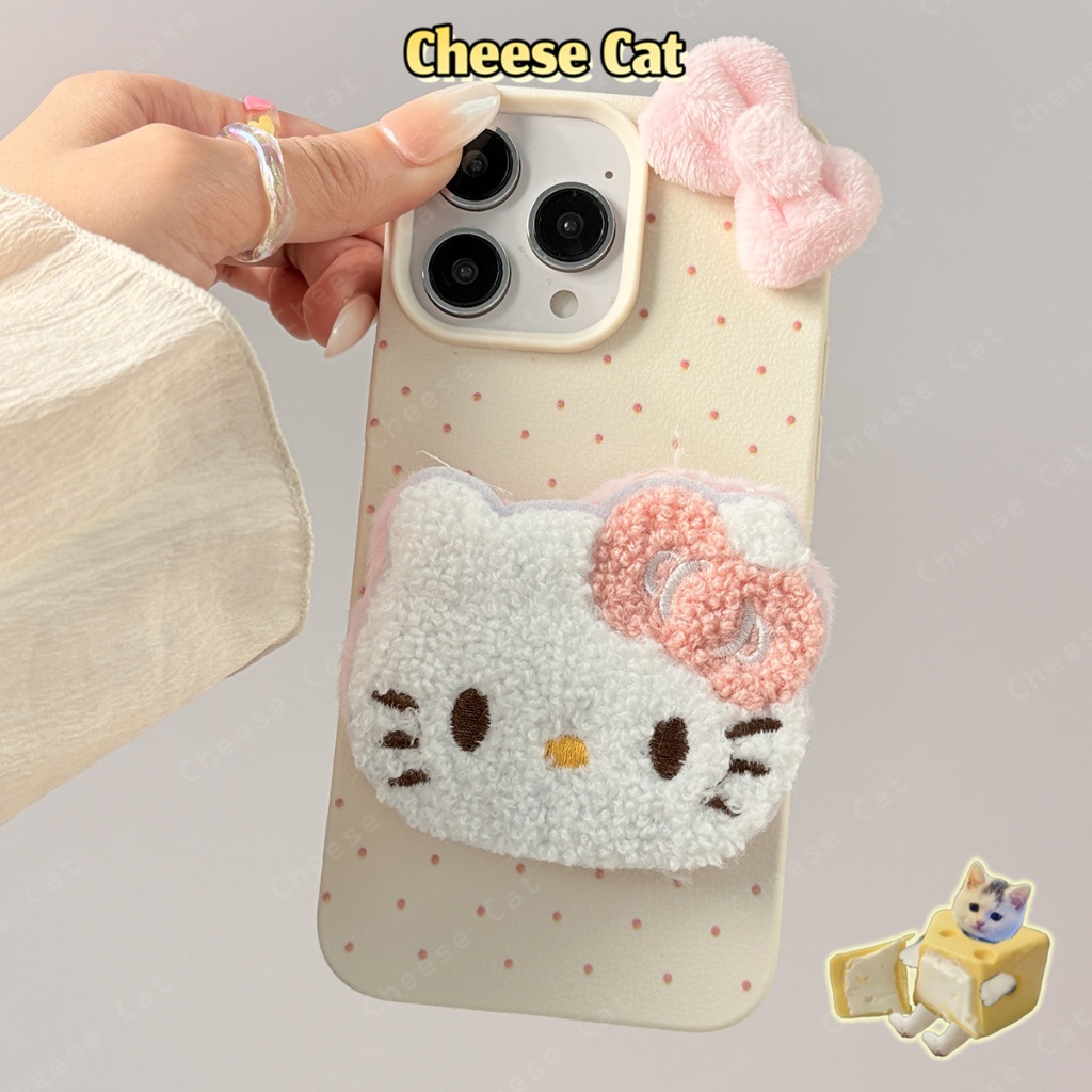 điểm dễ thương đơn giản Búp bê Kitty sang trọng Ốp lưng iPhone cho iPhone 13 14 12 11 16 17 15 Pro Max XR Xs Max 7 Plus