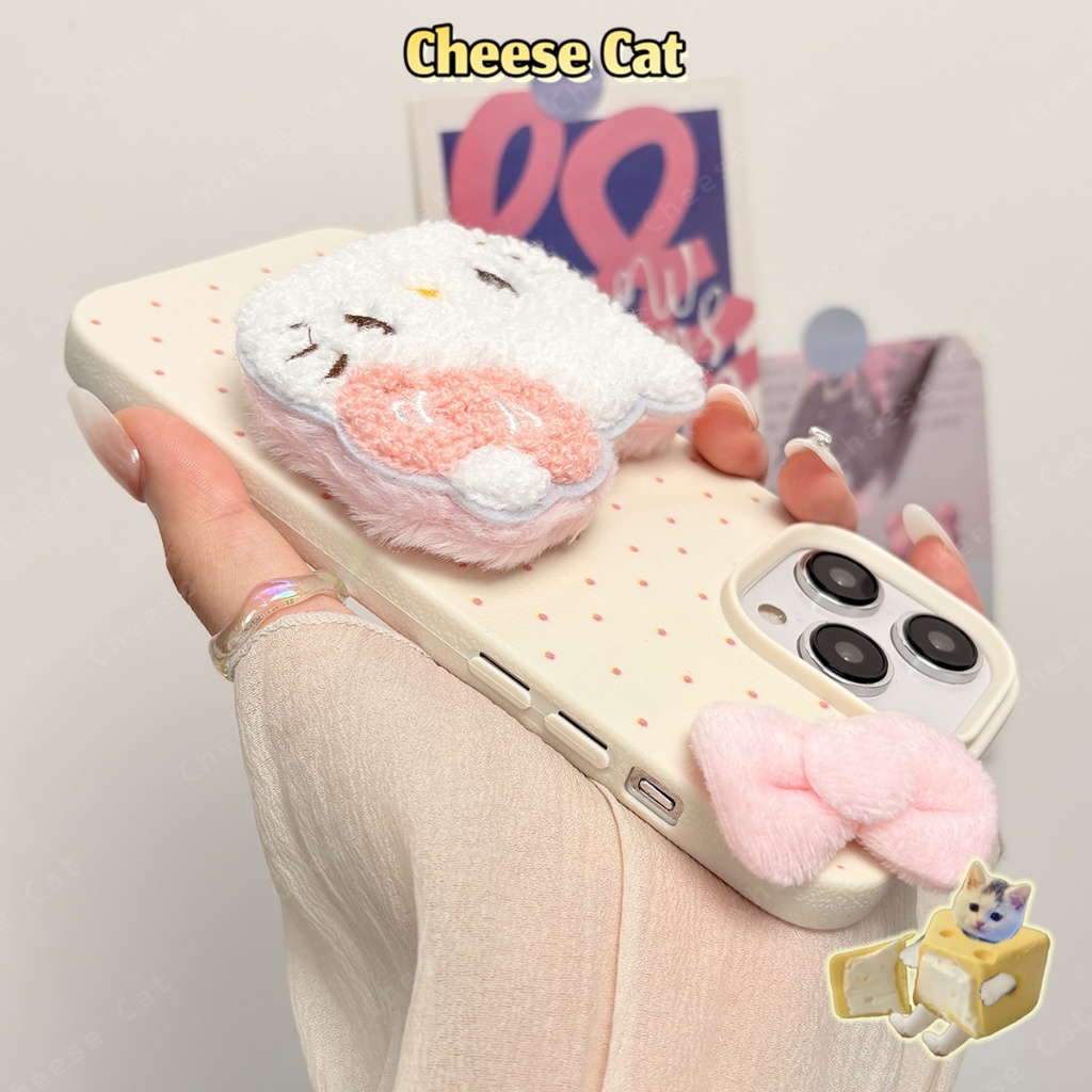 điểm dễ thương đơn giản Búp bê Kitty sang trọng Ốp lưng iPhone cho iPhone 13 14 12 11 16 17 15 Pro Max XR Xs Max 7 Plus