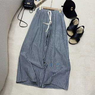 Quần bigsize nữ kẻ sọc lưng chun co giãn dáng suông dễ phối đồ  tôn dáng vải đũi sọc mặc mát cho Chuppy - Q560
