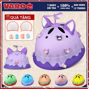 [Tặng Phụ Kiện]Nón Thể Thao Trẻ Em VARO MACARON Tem Kem Chảy - Siêu Nhẹ, Bảo Vệ Cột Sống Bé 2-7 Tuổi