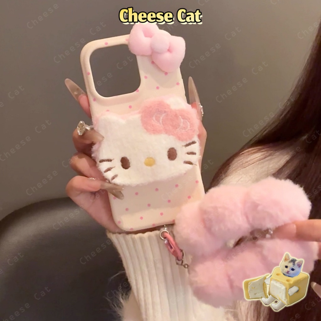 ins Kitty nhiều lông mèo con nơ hồng Ốp lưng iPhone cho iPhone 14 13 15 12 11 17 16 Pro Max XR Xs Max 7 Plus
