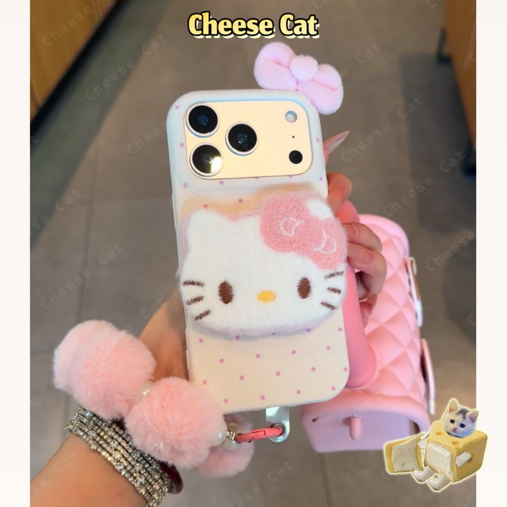 ins Kitty nhiều lông mèo con nơ hồng Ốp lưng iPhone cho iPhone 14 13 15 12 11 17 16 Pro Max XR Xs Max 7 Plus