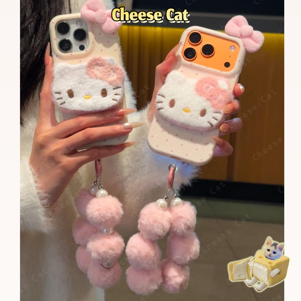 ins Kitty nhiều lông mèo con nơ hồng Ốp lưng iPhone cho iPhone 14 13 15 12 11 17 16 Pro Max XR Xs Max 7 Plus