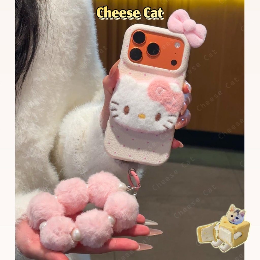 ins Kitty nhiều lông mèo con nơ hồng Ốp lưng iPhone cho iPhone 14 13 15 12 11 17 16 Pro Max XR Xs Max 7 Plus