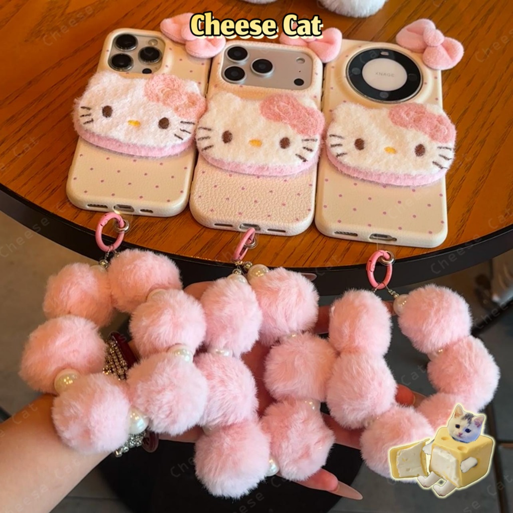 ins Kitty nhiều lông mèo con nơ hồng Ốp lưng iPhone cho iPhone 14 13 15 12 11 17 16 Pro Max XR Xs Max 7 Plus