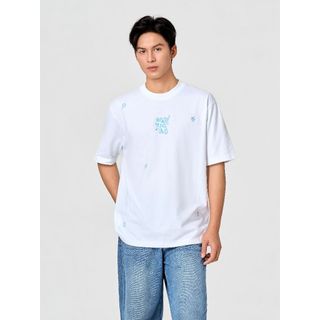 [DREAM TEAM] Áo thun phông nam YODY relax thêu họa tiết tràn MCTS26S035