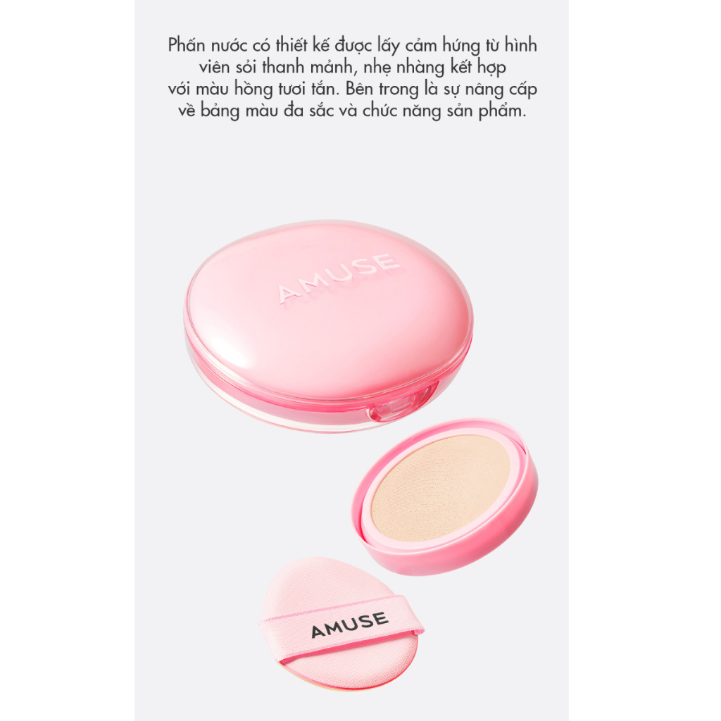 Phấn Nước Thuần Chay Amuse Căng Mướt Da Dew Power Vegan Cushion Spf 50+ Pa++++ 15g