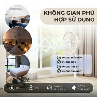 Quạt cây điện đứng 9 cánh Bear DFS-D47F2, 47W, hoạt động êm ái,Điều khiển từ xa,Hẹn giờ Lên Đến 8 Tiếng, BH 18 Tháng