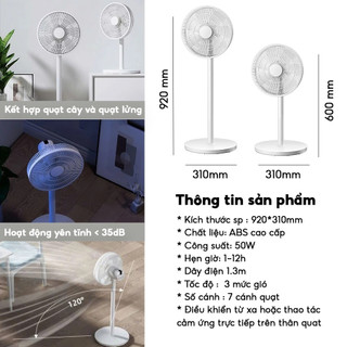 Quạt cây điện đứng 9 cánh Bear DFS-D47F2, 47W, hoạt động êm ái,Điều khiển từ xa,Hẹn giờ Lên Đến 8 Tiếng, BH 18 Tháng