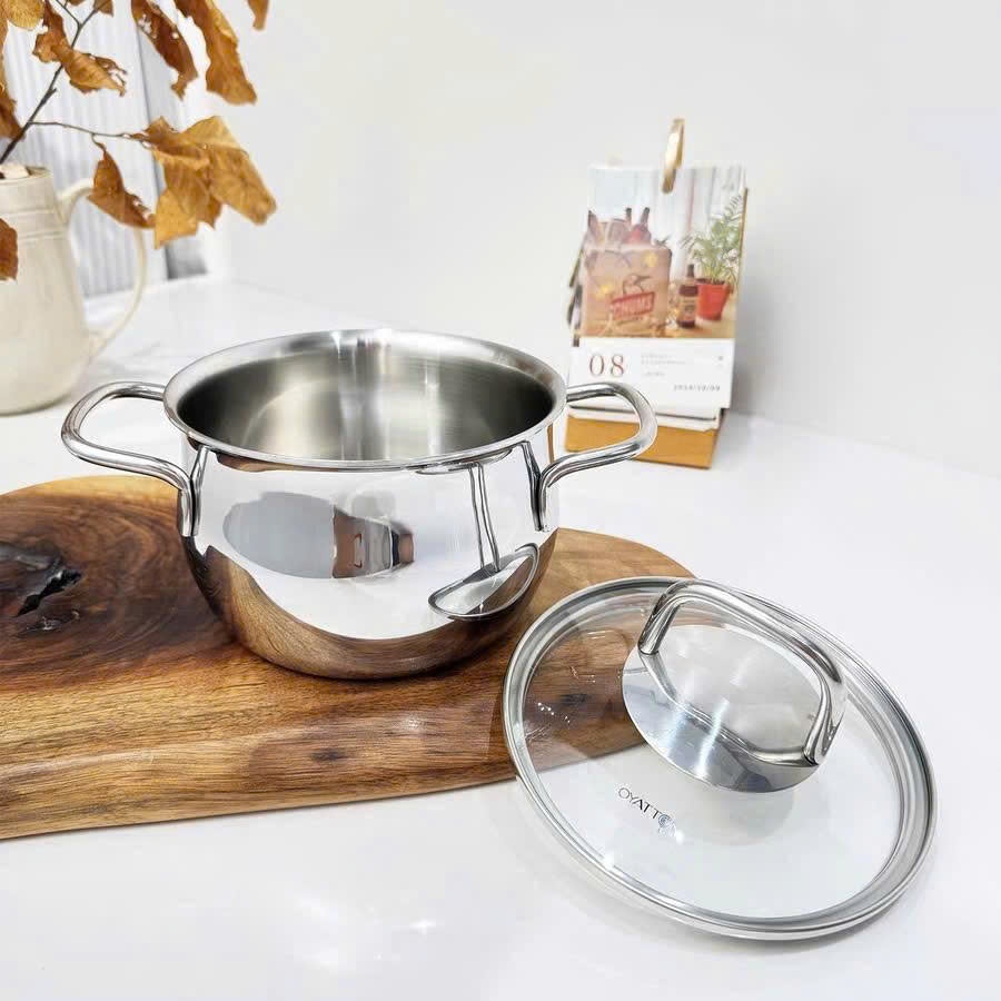 Nồi 12cm 14cmCó Nắp Oyatton Dung Tích 1.5L Inox 18/10 O171 O172