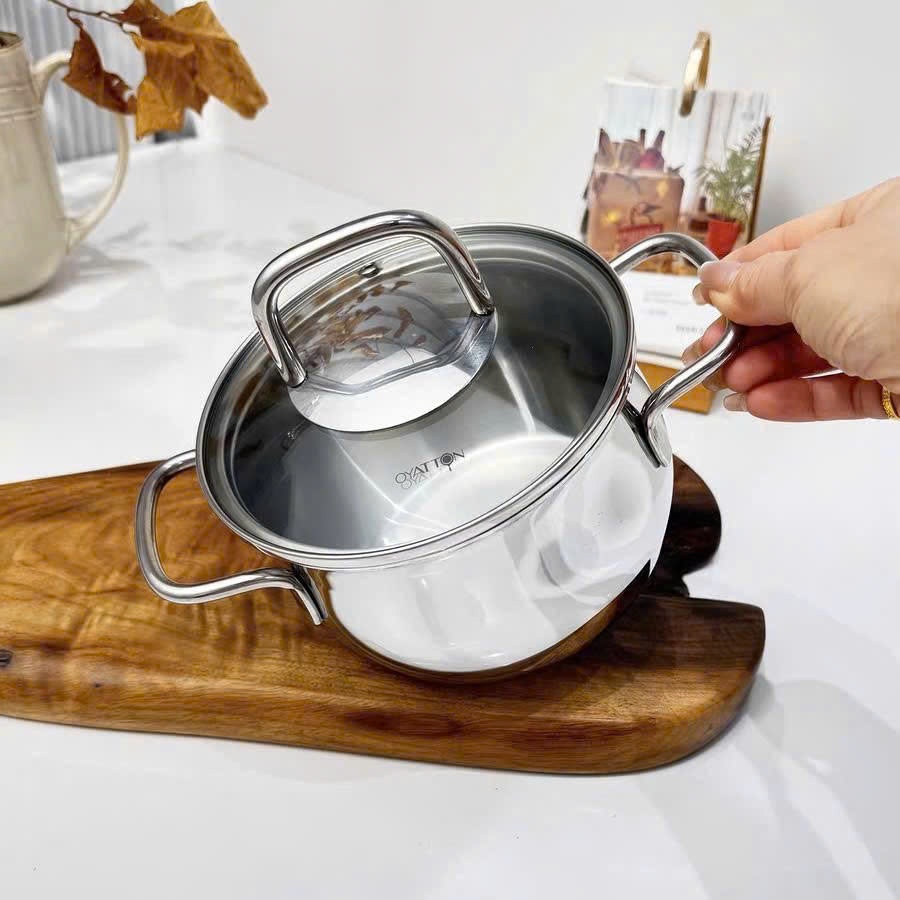 Nồi 12cm 14cmCó Nắp Oyatton Dung Tích 1.5L Inox 18/10 O171 O172