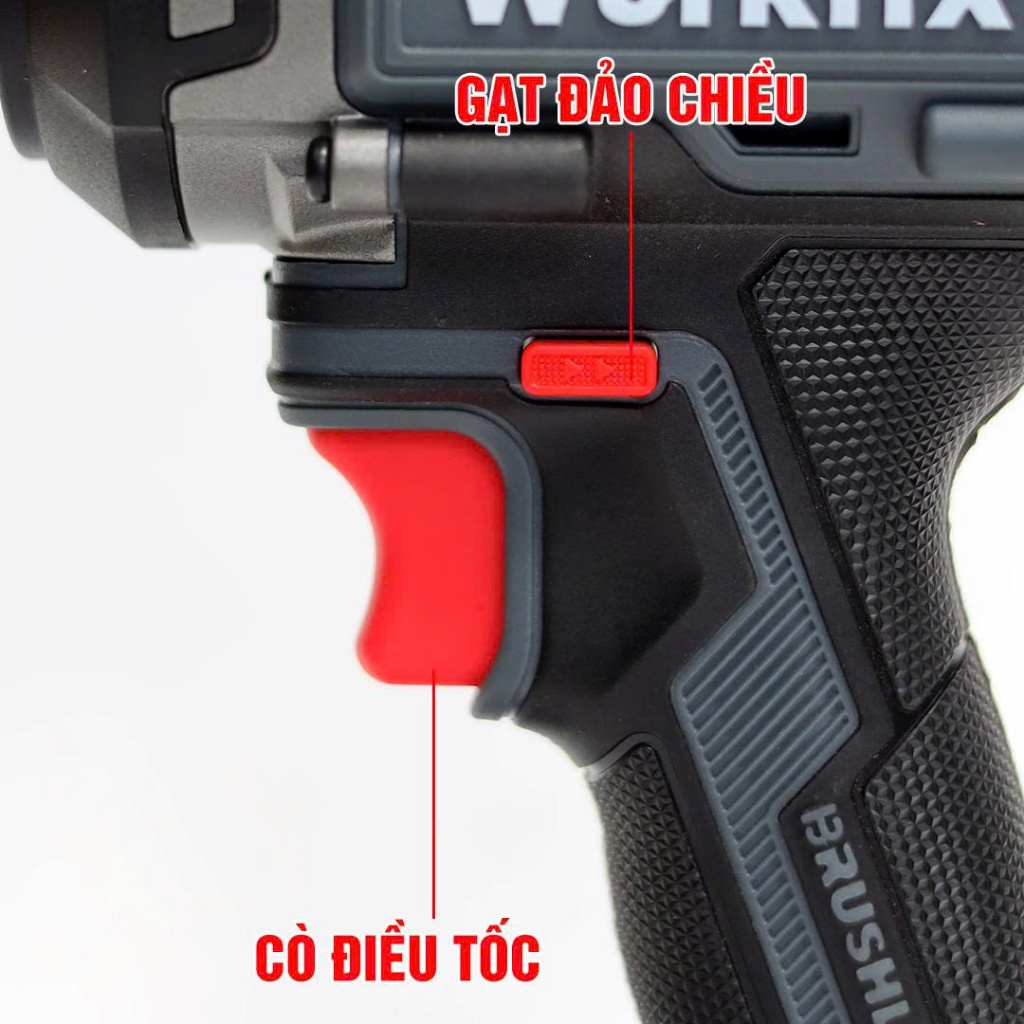 Máy siết bulong WORKFIX WF-B550PRO, Lực Siết 550N.m, 4 tốc độ, 4 tính năng - 100% Lõi đồng