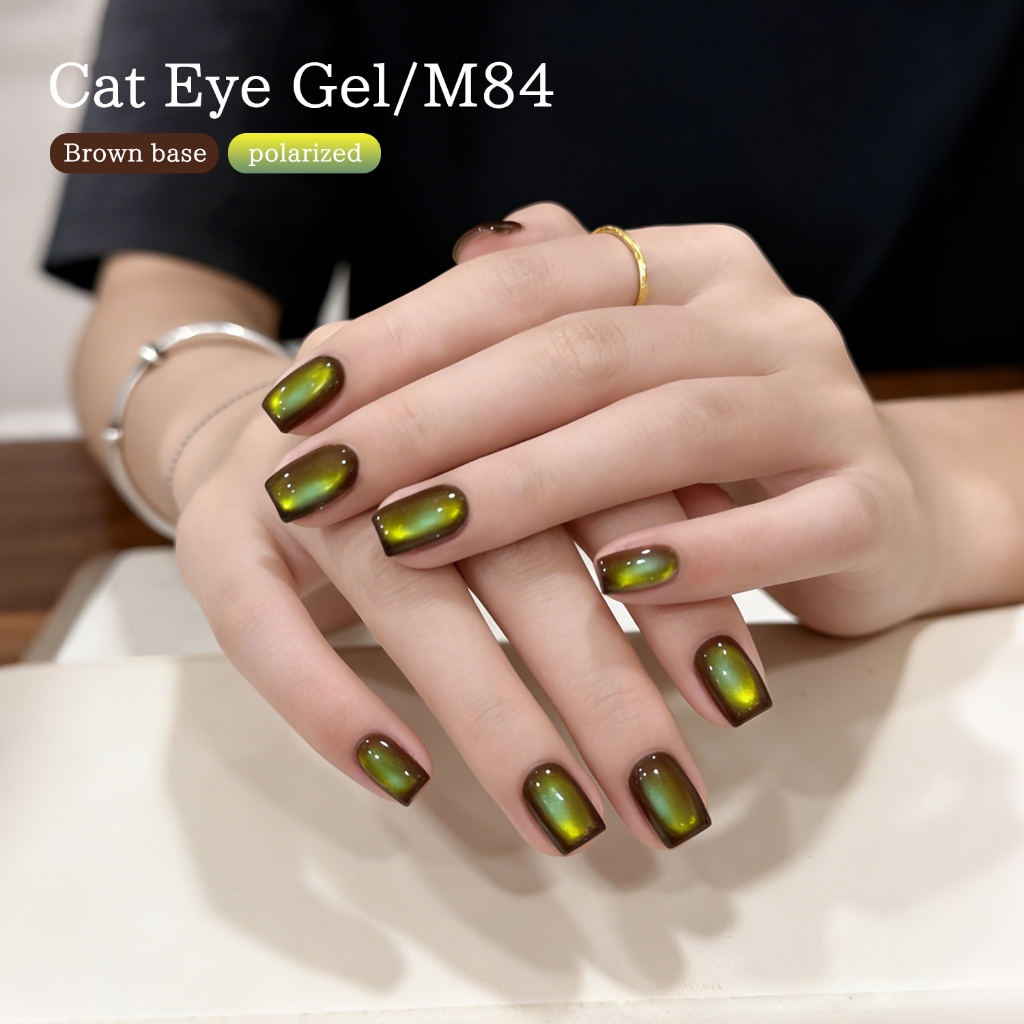 XEIJAYI 10ml - Sơn móng tay dạng gel mắt mèo xanh lục-xanh dương siêu bóng, thích hợp cho mọi mùa.