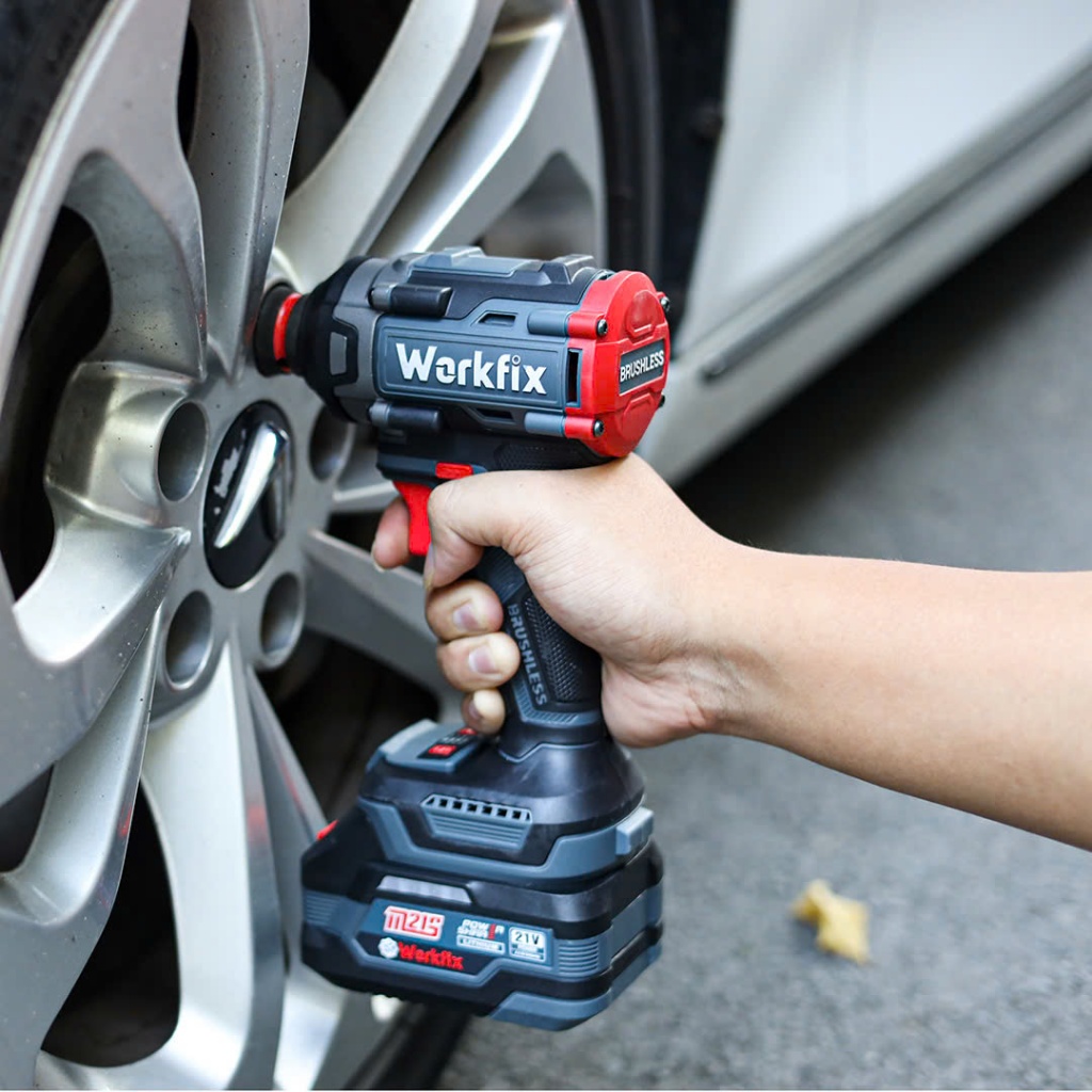 Máy siết bulong WORKFIX WF-B550PRO, Lực Siết 550N.m, 4 tốc độ, 4 tính năng - 100% Lõi đồng