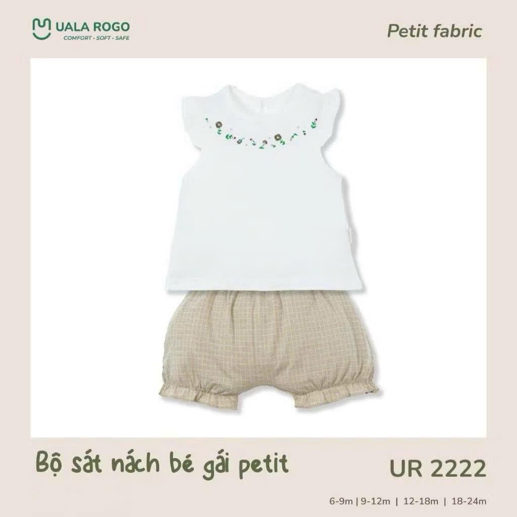 (6,5-16kg, 6-36M) Bộ Ba Lỗ, Sát Nách Thoáng Mát Uala Rogo Cho Bé UR2183 UR2222 UR077 UR515 UR079 UR522 UR516 UR519