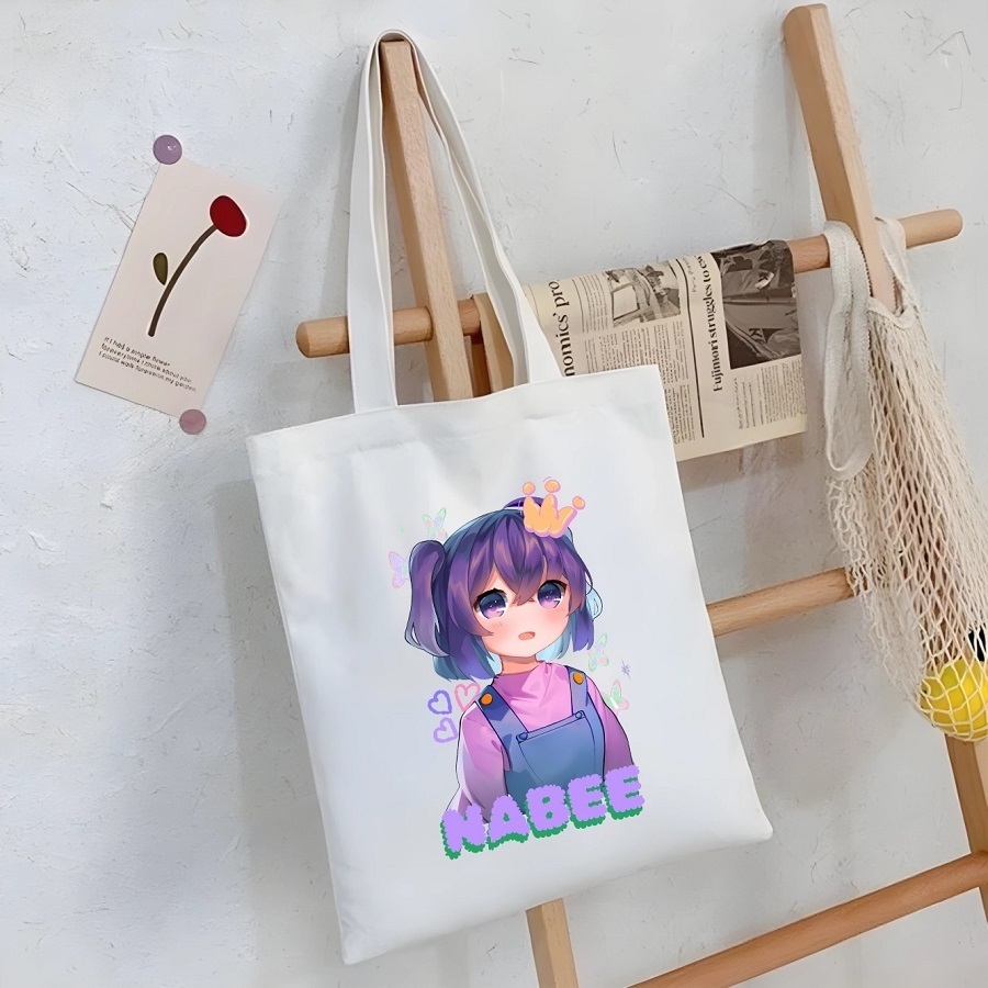 Túi tote có khóa SINH TỐ TEAM full nhân vật Aby,Hachi Tv,Huy Noob,Oops Hiha,Nabee TV,Yummie vải canvas 35x40cm tota0307