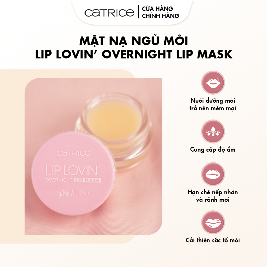 Mặt nạ ngủ môi Lip Lovin' Overnight Lip Mask dưỡng ẩm mềm mại cải thiện sắc tố 4g