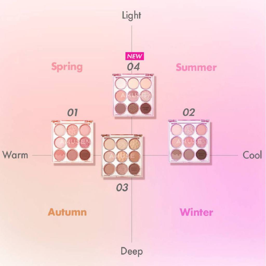 [Săn Sale] Bảng Phấn Mắt 9 Ô Trang Điểm Thuần Chay Amuse Eye Color Palette 11g